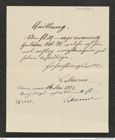 Nachlass Franz Steindachner, Quittung von L. Marno an Franz Steindachner (16.05.1881), Inv.Nr. 329.03, Seite 1